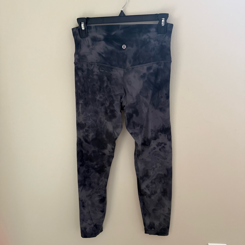lululemon athletica Black Gray Tie-Dye High-Rise Leggings